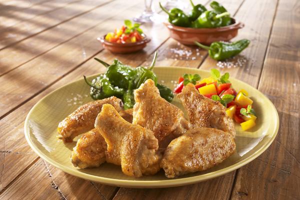 Alitas fritura doradas